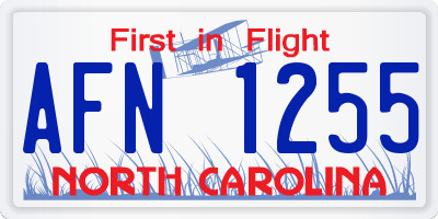 NC license plate AFN1255
