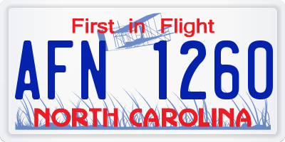 NC license plate AFN1260