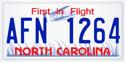 NC license plate AFN1264