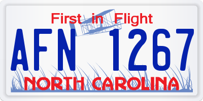 NC license plate AFN1267