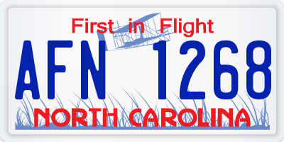 NC license plate AFN1268
