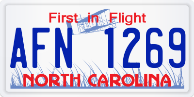 NC license plate AFN1269
