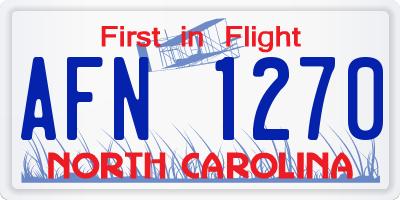 NC license plate AFN1270