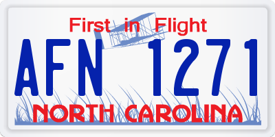 NC license plate AFN1271