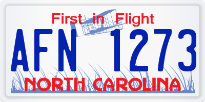 NC license plate AFN1273