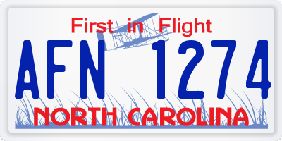 NC license plate AFN1274