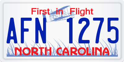 NC license plate AFN1275