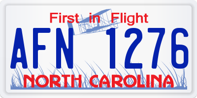 NC license plate AFN1276