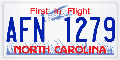 NC license plate AFN1279