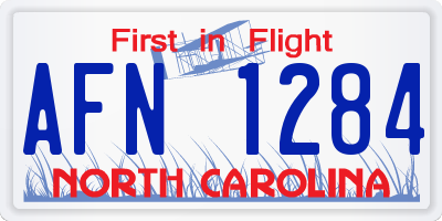 NC license plate AFN1284