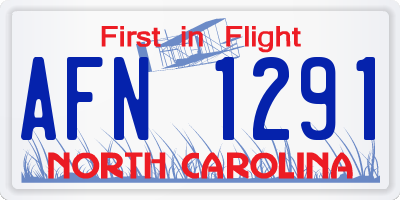 NC license plate AFN1291