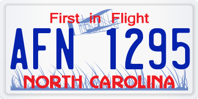 NC license plate AFN1295