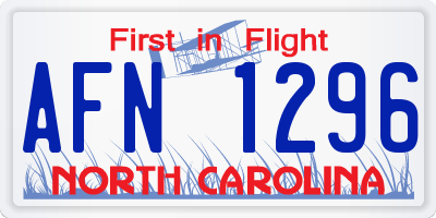 NC license plate AFN1296