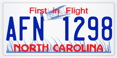NC license plate AFN1298
