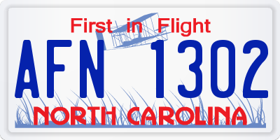 NC license plate AFN1302