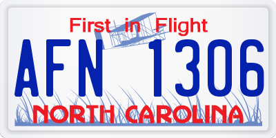 NC license plate AFN1306