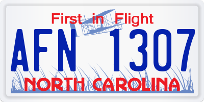 NC license plate AFN1307