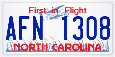 NC license plate AFN1308