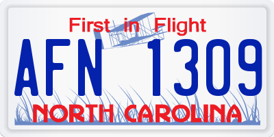 NC license plate AFN1309