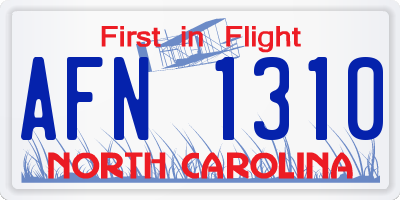 NC license plate AFN1310