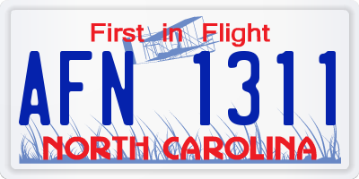 NC license plate AFN1311