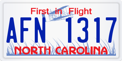 NC license plate AFN1317
