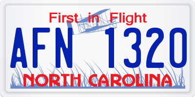 NC license plate AFN1320