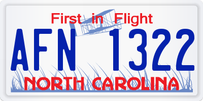 NC license plate AFN1322