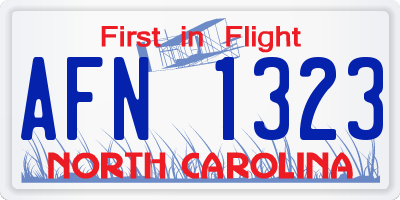 NC license plate AFN1323