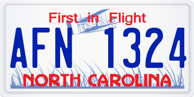NC license plate AFN1324
