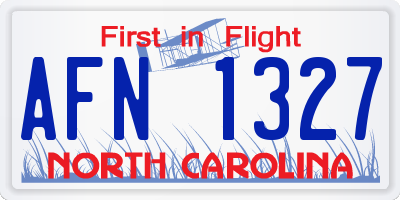 NC license plate AFN1327
