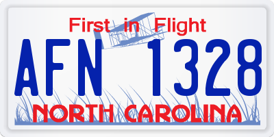 NC license plate AFN1328