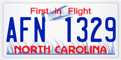 NC license plate AFN1329