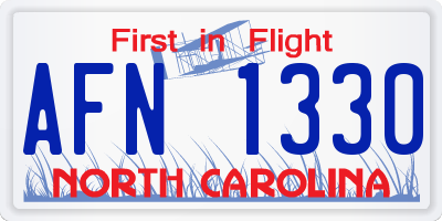 NC license plate AFN1330