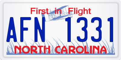 NC license plate AFN1331