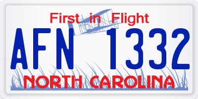 NC license plate AFN1332