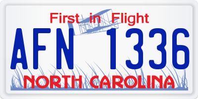 NC license plate AFN1336