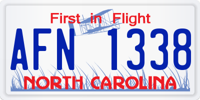 NC license plate AFN1338