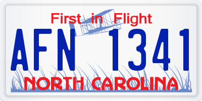 NC license plate AFN1341