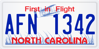NC license plate AFN1342