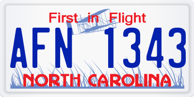 NC license plate AFN1343