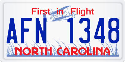 NC license plate AFN1348