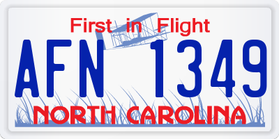NC license plate AFN1349