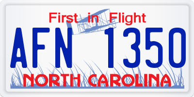 NC license plate AFN1350