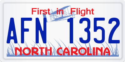 NC license plate AFN1352