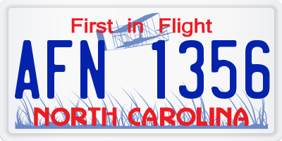 NC license plate AFN1356