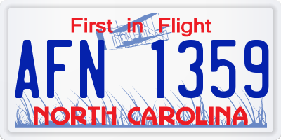 NC license plate AFN1359