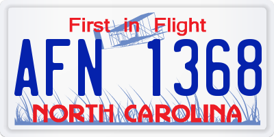 NC license plate AFN1368