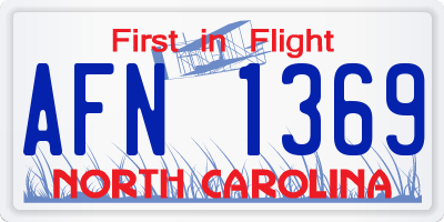 NC license plate AFN1369