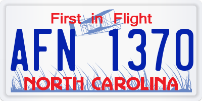 NC license plate AFN1370